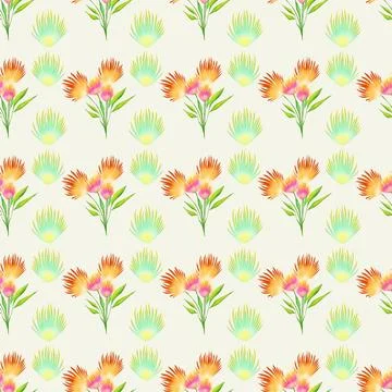 Seamless abstract flower art on pattern for background and backdrop. Stock Illustration