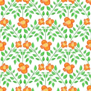 Seamless abstract flower art on pattern for background and backdrop. Stock Illustration