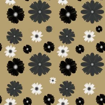 Seamless abstract flower art on pattern for background and backdrop.f Stock Illustration