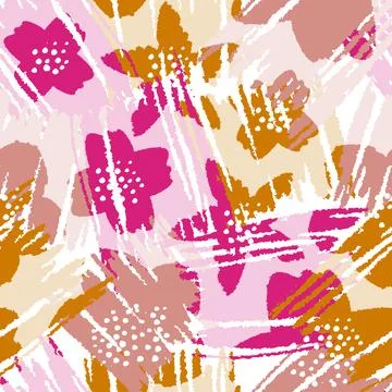 Seamless abstract flower pattern background Stock Illustration
