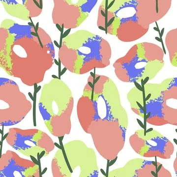 Seamless abstract flowers pattern background , greeting card or fabric Stock Illustration
