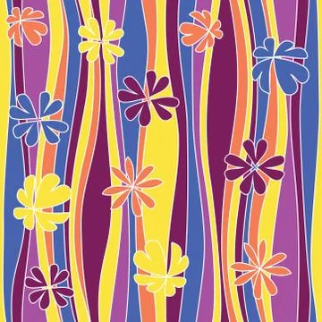 Seamless abstract flowery pattern, waves Illustrazione stock