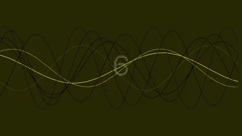 Seamless abstract flowing curve line pattern on dark background, technology.. Stock Footage 342095573
