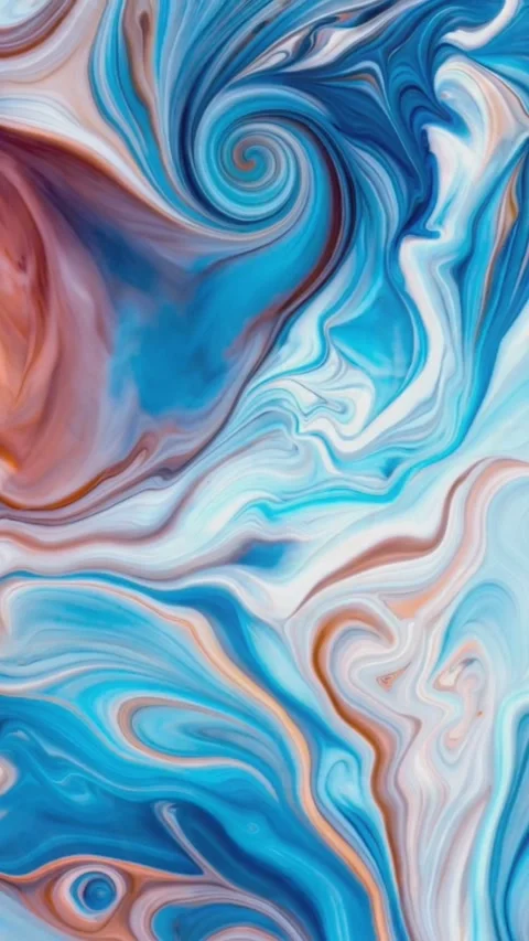 Seamless Abstract fluid motion waves with smooth swirling patterns and orga.. Stock Footage 318839180