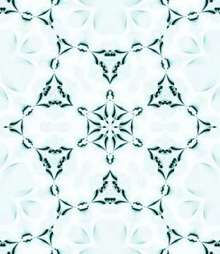Seamless abstract frost pattern white turquoise Stock Illustration