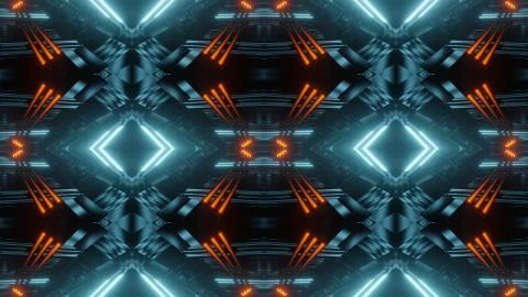 Seamless abstract futuristic pattern illustration 3d render Stock Illustration