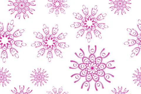 Seamless abstract geometric flowers pattern. Beautiful Batik fabric design .. 스톡 일러스트