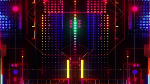 Seamless Abstract Geometric Hi-Tech Futuristic Glitch Pattern Visuals Stock Footage 315416427
