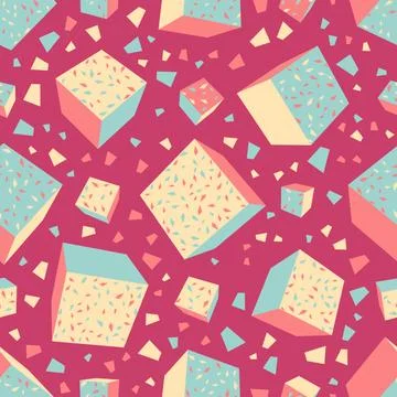 Seamless abstract geometric pattern. Beautiful for textile or paper print. Ve Stock Illustration