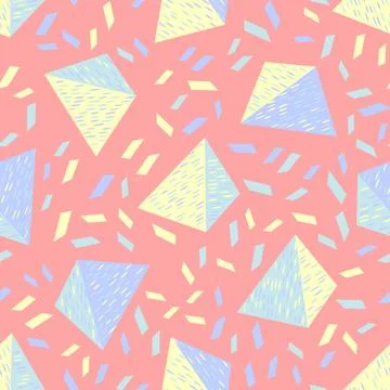 Seamless abstract geometric pattern. Beautiful for textile or paper print. Ve Stock Illustration