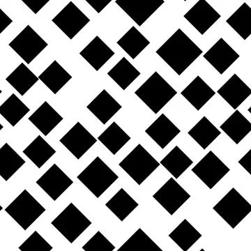 Seamless abstract geometric pattern of black squares in random order. Simple Stock Illustration