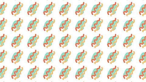 Seamless abstract geometric pattern with colorful wavy lines and shapes on .. Stock Illustration