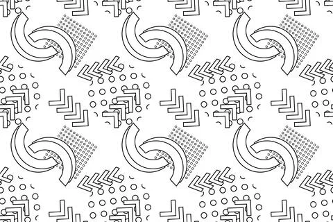 Seamless Abstract Geometric Pattern Coloring Page Illustrazione stock