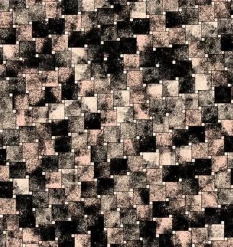 Seamless abstract geometric pattern forming interlocking squares with grunge  Stock Illustration