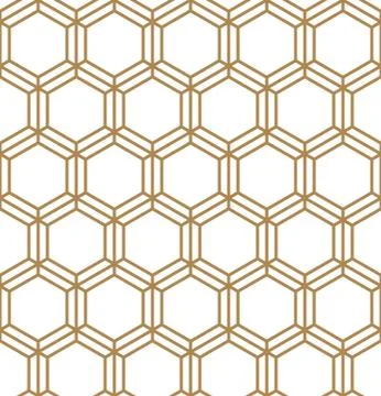 Seamless abstract geometric pattern in golden color Stock Illustration