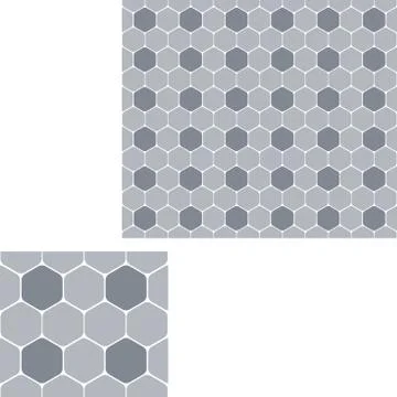 Seamless abstract geometric pattern of gray hexagons. Stock Illustration