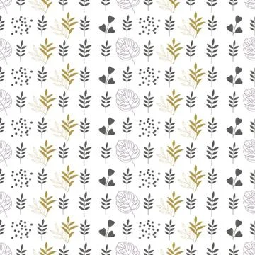 Seamless abstract geometric pattern with natural elements. Illustrazione stock