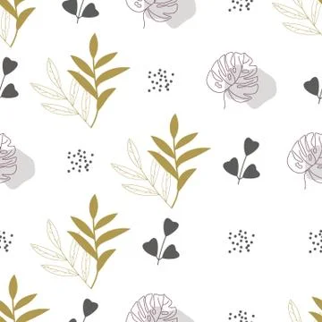 Seamless abstract geometric pattern with natural elements. Stock-Illustration