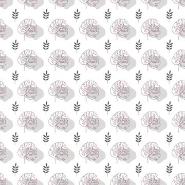 Seamless abstract geometric pattern with natural elements. Stock Illustration