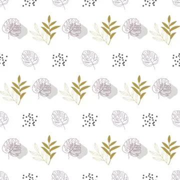 Seamless abstract geometric pattern with natural elements. Illustrazione stock