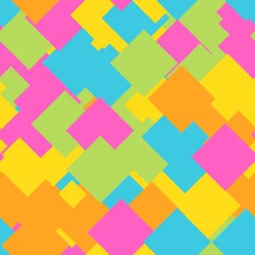 Seamless abstract geometric pattern of overlapping squares in random order Stock Illustration