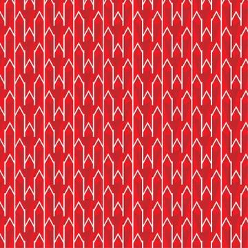Seamless abstract geometric pattern with red white arrows Stock Illustration
