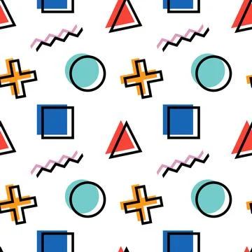 Seamless Abstract Geometric Pattern with Shapes Illustrazione stock