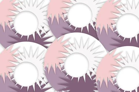Seamless Abstract Geometric Pattern with Spiky Pastel Rings Starburst Elements Illustrazione stock