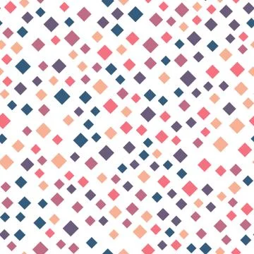 Seamless abstract geometric pattern of squares in random order. Funny, happy and Stock Illustration