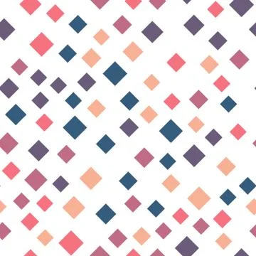 Seamless abstract geometric pattern of squares in random order. Funny, happy and 스톡 일러스트