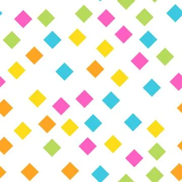 Seamless abstract geometric pattern of squares in random order. Funny, happy and Stock Illustration