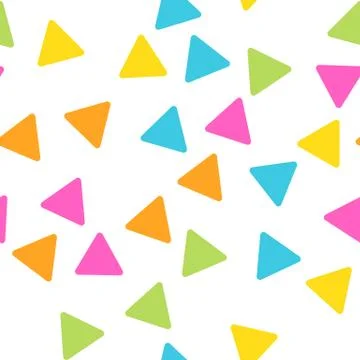 Seamless abstract geometric pattern of triangles in random order. Funny, happy Stock Illustration