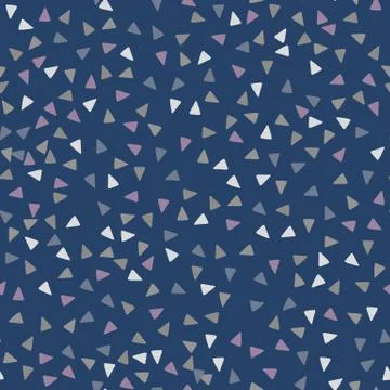 Seamless abstract geometric pattern with triangles in blue and navy tones. Si Stockillustratie
