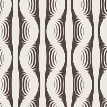 Seamless abstract geometric pattern of wavy lines of different thickness Stock Illustration