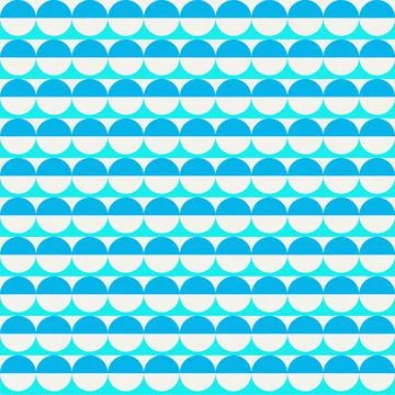 Seamless abstract geometric pattern.Simple circles wave stripes. pastel palette Illustrazione stock