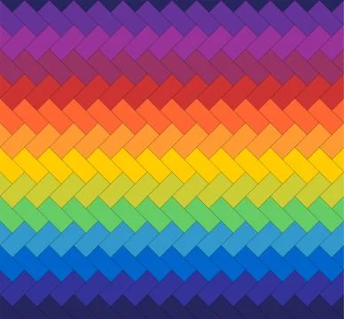 Seamless abstract geometric pixel rainbow zigzag vector pattern. Stock Illustration