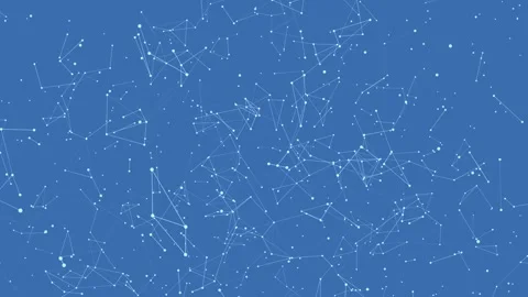 Seamless Abstract Geometric Plexus Network Animation on Blue Background Loop Vídeos de archivo 309999375