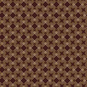 Seamless Abstract Geometric Vector Pattern With Golden Lines Stock Illustration