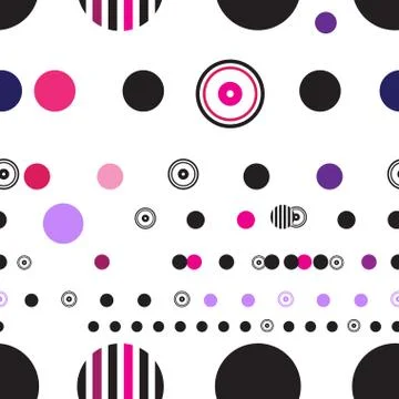 Seamless abstract geometry circles pattern on white background Stock Illustration