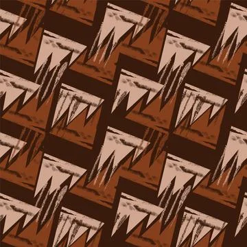 Seamless abstract geometry pattern with curved triangle elements and grunge spot Illustrazione stock