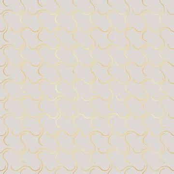 Seamless Abstract Golden Geometric Pattern. Elegant Repeating Vector Ornament Stock Illustration