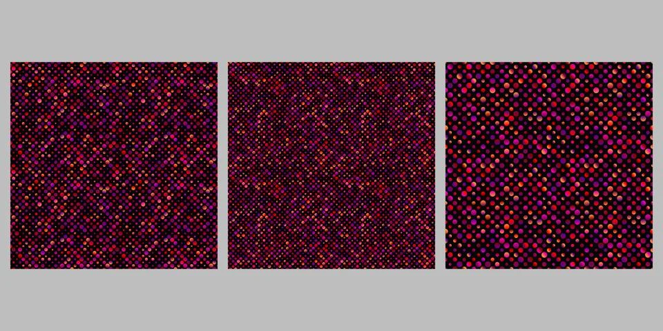 Seamless abstract gradient random dot pattern background set Stock Illustration