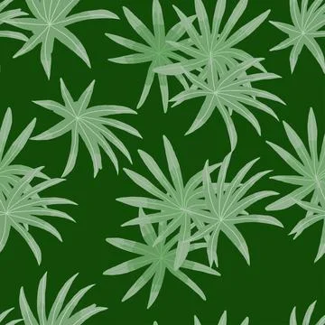 Seamless abstract green pattern with leaves , vector floral background Stock Illustration