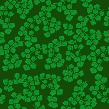 Seamless abstract green pattern with leaves , vector floral background Stock Illustration