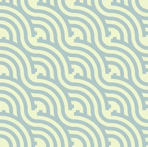 Seamless abstract green wave pattern japanese tradition style. Fabric texture Illustrazione stock