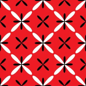 Seamless abstract grid art dark white red pattern Stock Illustration