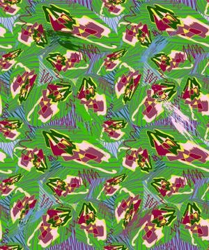 Seamless abstract hand dawn pattern with curved lines, shapes for your creative Stock Illustration