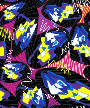 Seamless abstract hand dawn pattern with curved lines, shapes for your creative Stock Illustration
