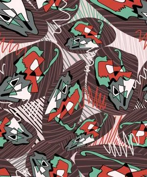 Seamless abstract hand dawn pattern with curved lines, shapes for your creative Stock Illustration
