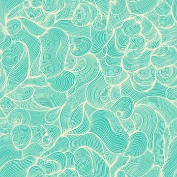 Seamless abstract hand-drawn pattern, waves background. seamless pattern can  Illustrazione stock